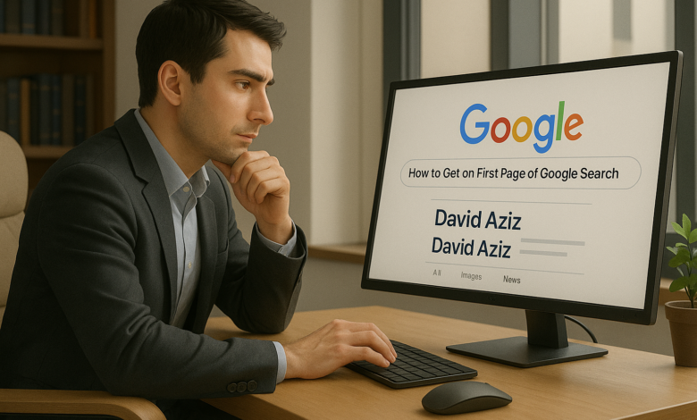 how to get on first page of google search david aziz